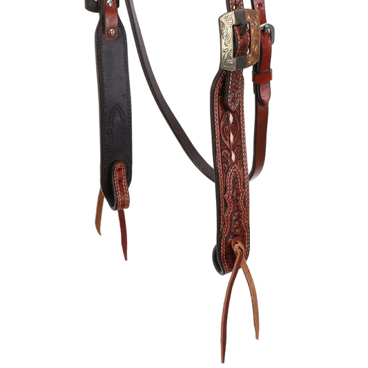 Cabezada Showman Saddle Stitch - detalle