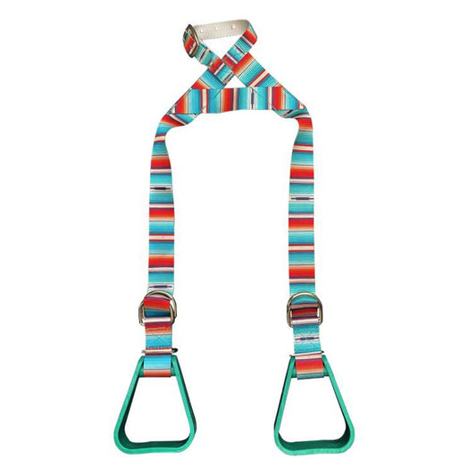 Estribos auxiliares Showman de nylon ajustables con estampado southwest (buddy stirrups)