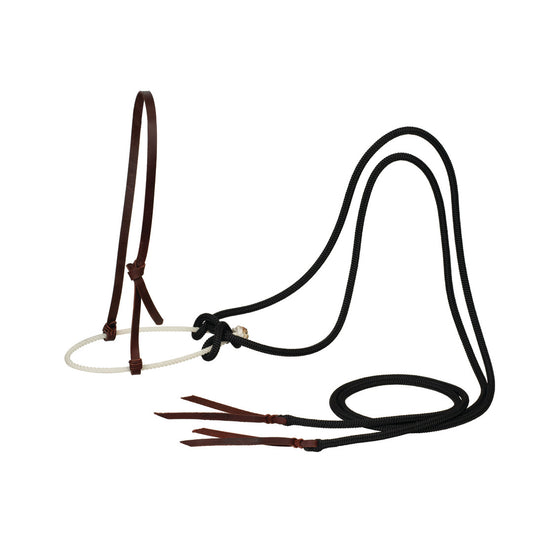 Loping Hackamore Leather Hanger with Mecate Rein