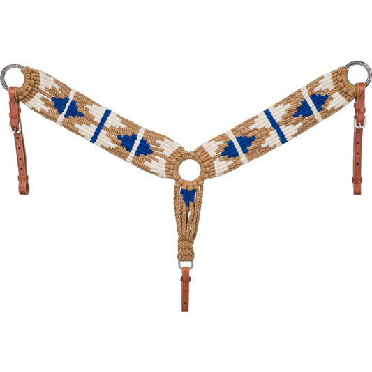 Pechera Tough1 de lana tejida – Canela, azul real y crema