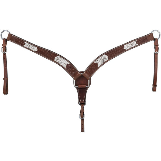 Pechera Silver Royal Vaquero de cuero con rawhide