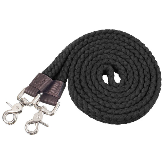 Riendas de roping Tough1 Pro de algodón – Negro