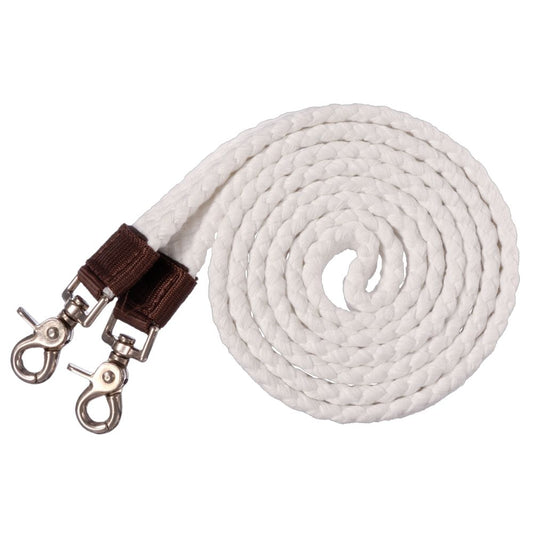 Riendas de roping Tough1 Pro de algodón – Blanco