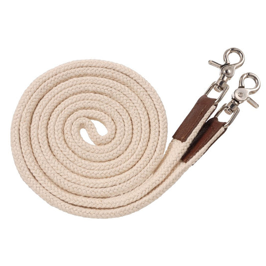 Riendas de roping Royal King Deluxe de algodón – Blanco