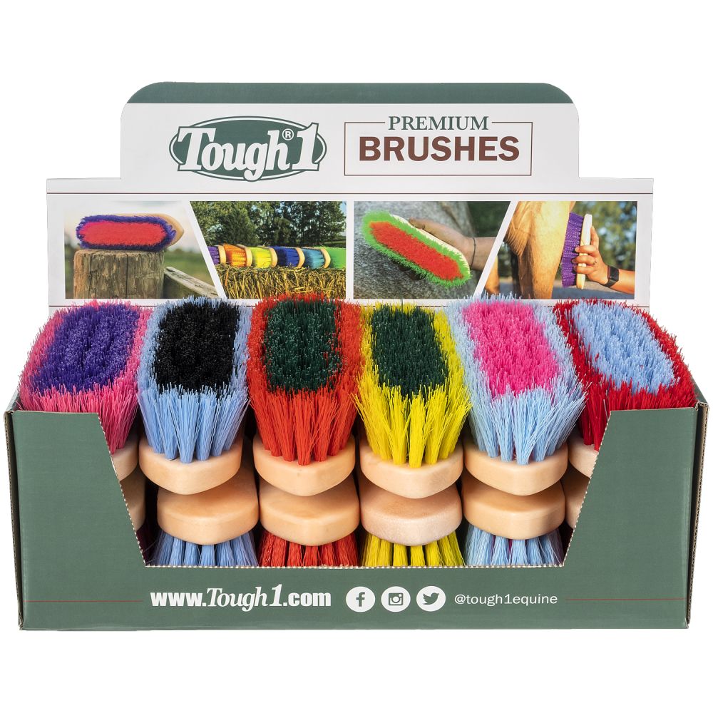 Tough1 12-Pack Assorted Medium Bristle Brushes with Display Box – Equushops