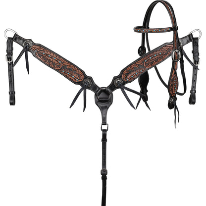 Set Showman Midnight Wing: cabezada con frentera y pechera