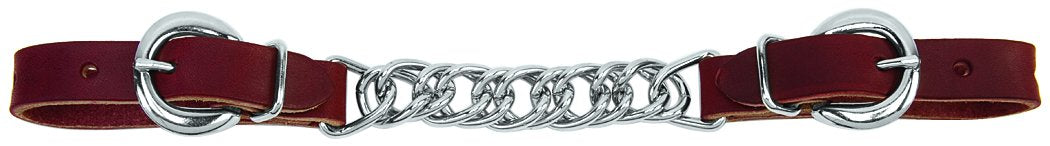 Latigo Leather 4-1/2" Single Flat Link Chain Curb Strap