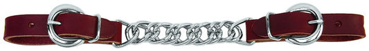 Latigo Leather 4-1/2" Single Flat Link Chain Curb Strap
