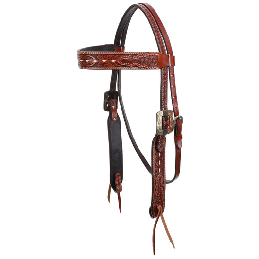 Cabezada Showman Saddle Stitch con frentera