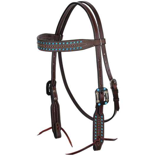 Cabezada Showman Midnight Jewel de cuero argentino con frentera