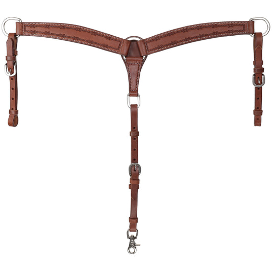 Pechera Showman Barbwire de cuero argentino – Mini / Pony pequeño