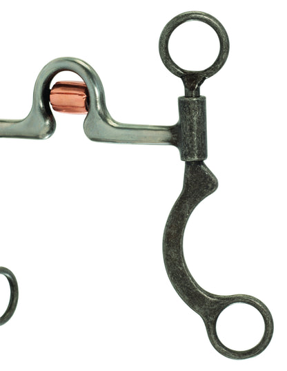 Ported Horse Bit with Copper Cricket, 5" Mouthpiece, 6 1/2" Cheeks